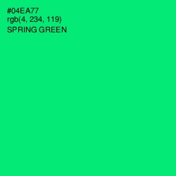 #04EA77 - Spring Green Color Image